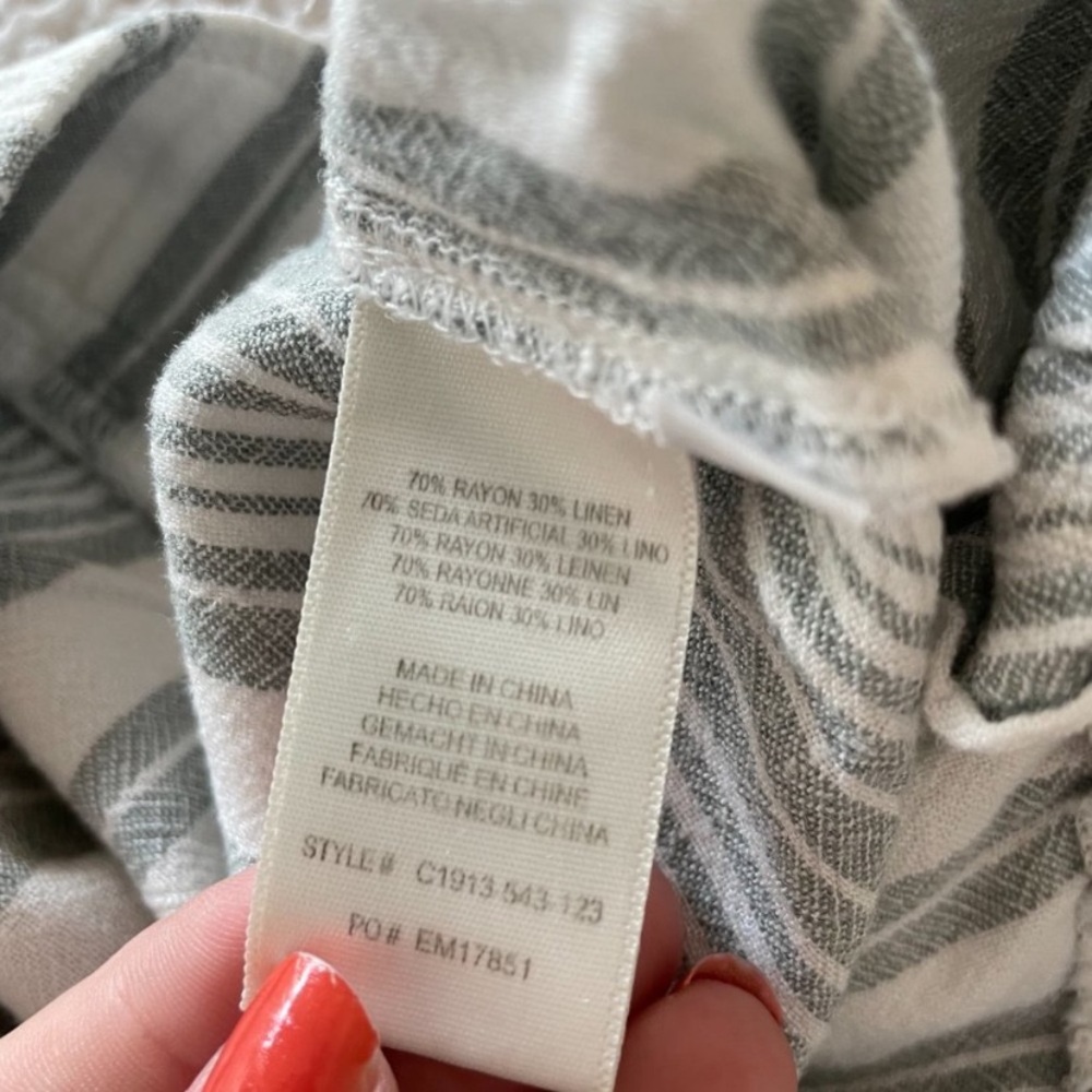NWOT Anthropologie Cloth & Stone Striped Wide-Leg Linen Beach Summer Pants M - Picture 11 of 11